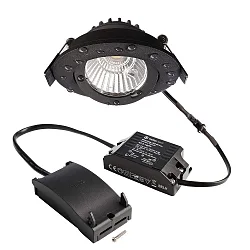 Projecteur encastré DIONE IP44 DTW 930-918 pivotant, Dim-To-Warm, câblé en continu IP44, noir gradable