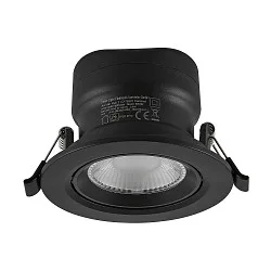 Projecteur encastré SURTUR TILT 83 DTW pivotant, Dim-To-Warm IP20/IP44, noir gradable