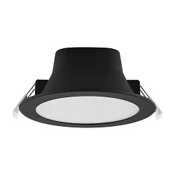 Downlight ACRUX PRO 120 rigide, CCT Switch, UGR < 19, multipower IP20/ IP54, scintillant, noir gradable