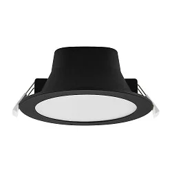Downlight ACRUX PRO 145 rigide, CCT Switch, UGR < 19, multipower IP20/ IP54, scintillant, noir gradable