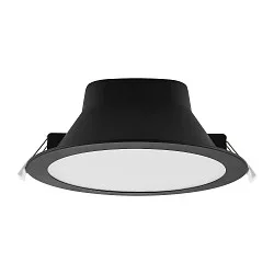 Downlight ACRUX PRO 190 rigide, CCT Switch, UGR < 19, multipower IP20/ IP54, scintillant, noir gradable