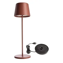Lampe de table à accu BUNDLE CANIS lot de 1, avec chargeur IP65, mat, terre cuite gradable