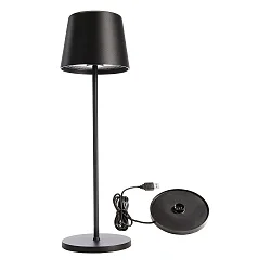 Lampe de table à accu BUNDLE CANIS lot de 1, avec chargeur IP65, mat, noir gradable