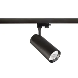 Projecteur triphasé HORUS 30W réglable, UGR < 19, commutable IP20, noir mat 