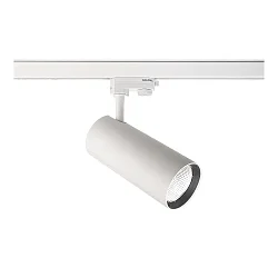 Projecteur triphasé HORUS 30W réglable, UGR < 19, commutable IP20, blanc mat 