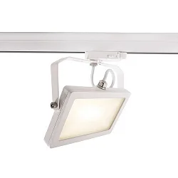 Projecteur triphasé FLOOD SMD IP20, satiné, blanc trafic