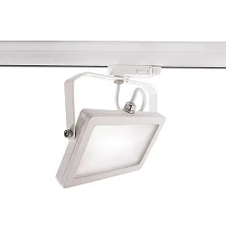 Projecteur triphasé FLOOD SMD IP20, satiné, blanc trafic