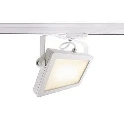 Projecteur triphasé FLOOD SMD IP20, satiné, blanc trafic