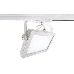 Projecteur triphasé FLOOD SMD IP20, satiné, blanc trafic