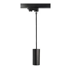 3-phase pendant luminaire CAN 150 down, cylindrical, short GU10 IP20, black