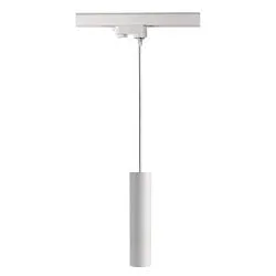 Luminaire suspendu triphasé CAN 350 Bas, cylindrique, langue GU10 IP20, blanche