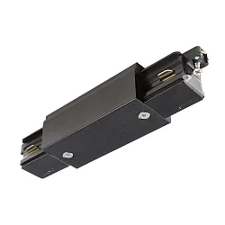 1-phase straight connector D ONE with feed-in option, left-right, black