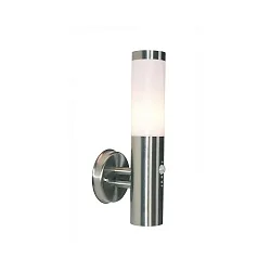 Luminaire mural d'extérieur NOVA avec capteur E27 IP44, argent, blanche