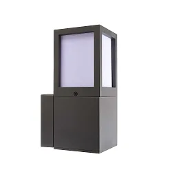 Luminaire mural d’extérieur FACADO II SQAURE OPAL angulaire E27 IP65, gris foncé, mat gradable