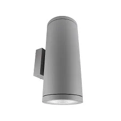 Projecteur de façade SHORELINE PRO ROUND 140 UP&DOWN à 2 flammes, rond, CCT Switch IP65, gris clair gradable