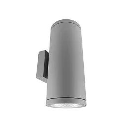 Projecteur de façade SHORELINE PRO ROUND 140 UP&DOWN à 2 flammes, rond, CCT Switch IP65, gris clair gradable