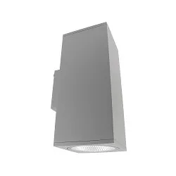 Projecteur de façade SHORELINE PRO SQUARE 140 UP&DOWN à 2 flammes, angulaire, CCT Switch IP65, gris clair gradable
