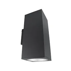 Projecteur de façade SHORELINE PRO SQUARE 140 UP&DOWN à 2 flammes, angulaire, CCT Switch IP65, gris foncé gradable