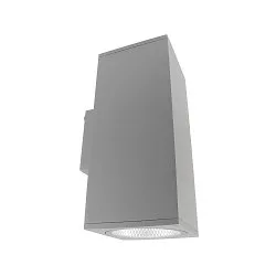 Projecteur de façade SHORELINE PRO SQUARE 140 UP&DOWN à 2 flammes, angulaire, CCT Switch IP65, gris clair gradable