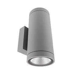 Projecteur de façade SHORELINE PRO ROUND 100 UP&DOWN à 2 flammes, rond, CCT Switch IP65, gris clair gradable