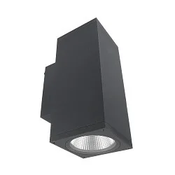 Projecteur de façade PRO SQUARE 100 UP&DOWN à 2 flammes, angulaire, CCT Switch IP65, gris foncé gradable