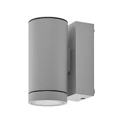 Projecteur de façade SHORELINE PRO GU10 ROUND à 1 flamme, cylindrique, avec douille GU10 IP65, gris clair