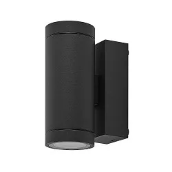 Projecteur de façade SHORELINE PRO GU10 ROUND UP&DOWN à 2 flammes, cylindrique, avec douille GU10 IP65, gris foncé