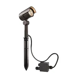Lampe à broche KEID II inclinable, commutable IP65, gris foncé 