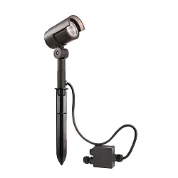 Lampe à broche KEID II inclinable, commutable IP65, gris foncé 