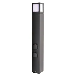 Colonne d’énergie FACADO SOCKET 100 2 voies, langue, avec éclairage, commutable E27 IP54, gris foncé 