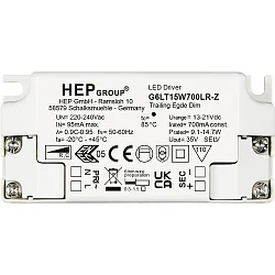 Unité d’alimentation Led HEP DIM CC G6LT15W350LR-Z courant constant