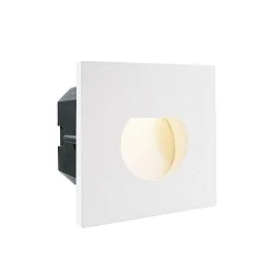 Cover ROUND for recessed LED wall luminaire LIGHT base II COB outdoor, 10 x 10cm, beam angle 63°, aluminum, white