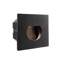 Cover ROUND for recessed LED wall luminaire LIGHT base II COB outdoor, 10 x 10cm, beam angle 63°, aluminum, black