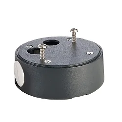 Surface-mounting housing for outdoor series COLT, versions 8W, Ø 9.65cm / H 3.5cm, aluminum, black grey