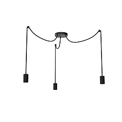 Luminaire à suspension SPYDER 3-WAVE 3 flammes, rond, réglable E27 IP20, noir gradable
