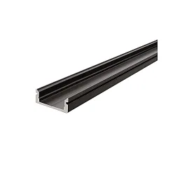 Profil en U AU-01-12 plat, noir mat