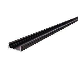 Profil en U AU-01-15 plat, noir mat