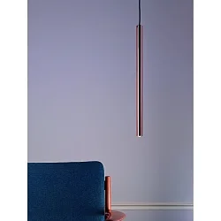 Luminaire à suspension PIPE 3 IP20, nickel satiné gradable