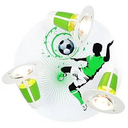 Luminaire de plafond SOCCER 3 flammes E14 IP20, vert, blanche