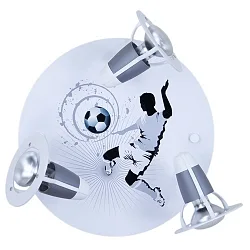 Luminaire de plafond SOCCER 3 flammes E14 IP20, argent, blanche