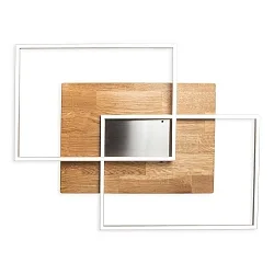 Luminaire de plafond PANAMA L à 2 flammes, chêne naturel gradable