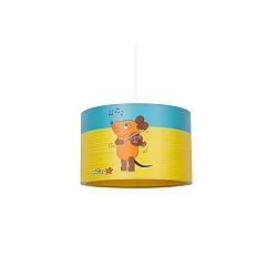 Lampe suspendue MAUS E27, jaune, essence