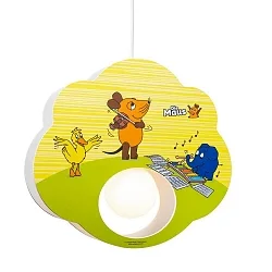 Luminaire à suspension MAUS E27, vert, jaune