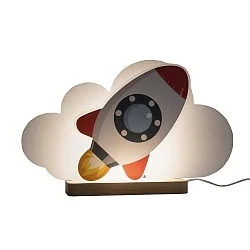 Lampe de table RAKETE, gris, rouge