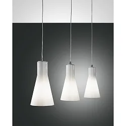 Luminaire à suspension DIANA 3 flammes, réglable E27 IP20, chrome, nickel satiné gradable