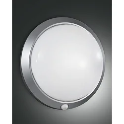 Luminaire de salle de bain ARMILLA rond, avec capteur E27 IP44, argent gradable