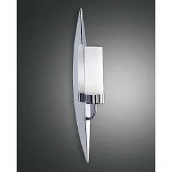 Fabas Luce VANITY Wall luminaire, E14, height: 70cm, glass white, chromed