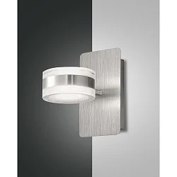 Luminaire mural DUNK haut bas, rotatif IP20, aluminium brossé 