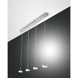 Luminaire à suspension DUNK 4 flammes IP20, aluminium brossé gradable