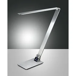 Lampe de bureau WASP CCT Switch, avec fonction de charge USB, avec variateur tactile IP20, aluminium brossé gradable